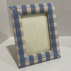 Bureaux Arts 3x5 Blue Plaid Fabric Picture Frame